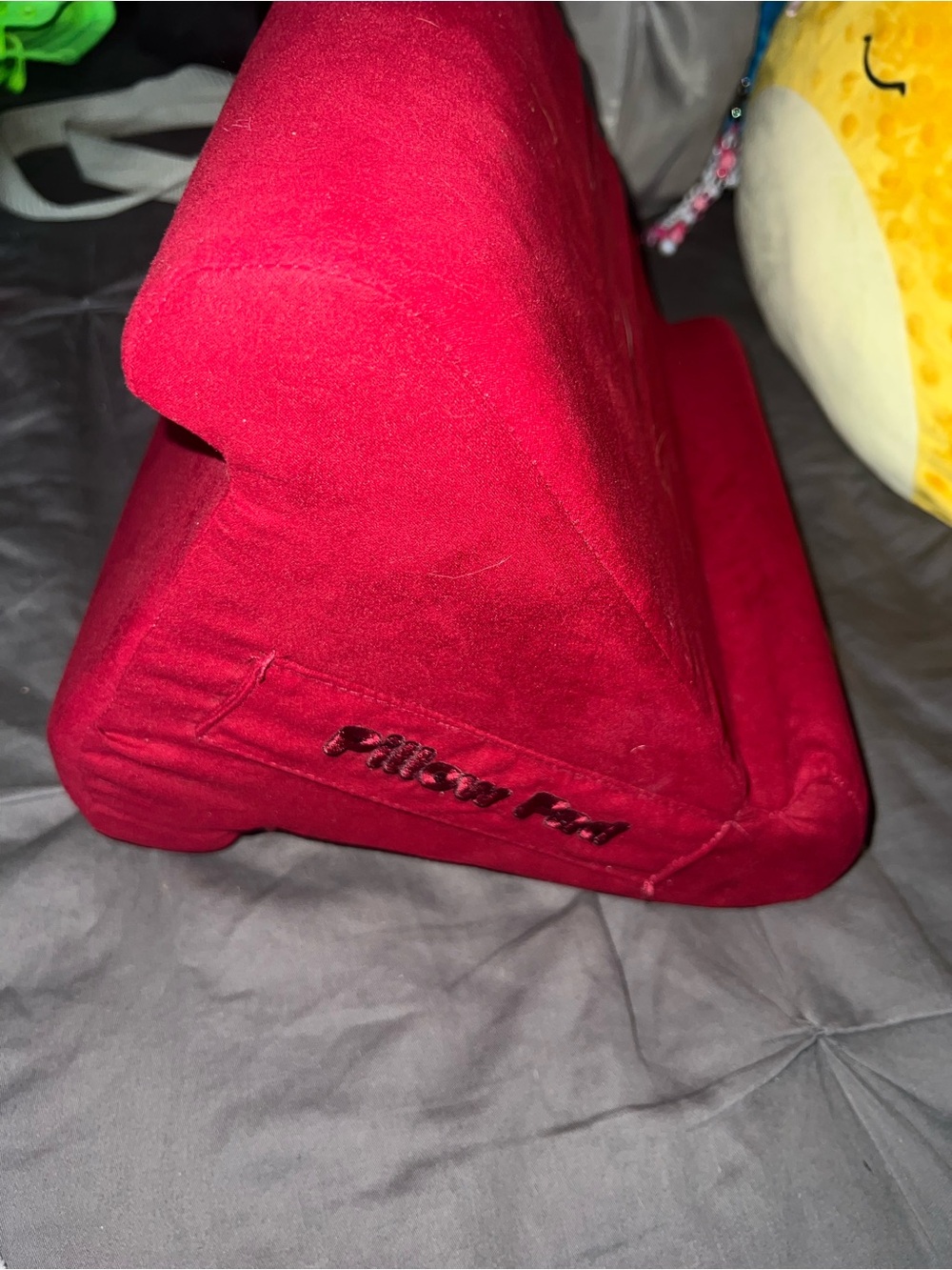 Wedge Pillow in Red - Comfortable Tablet & Book Stand